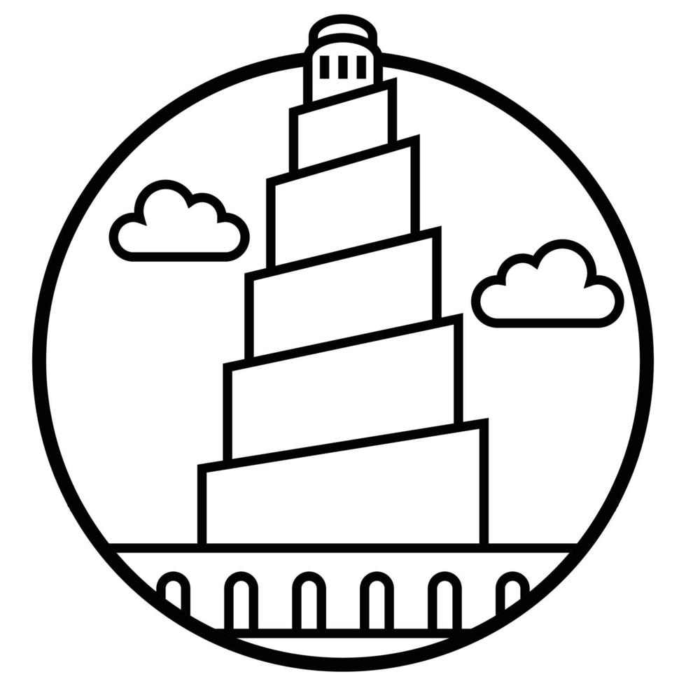 edificio de fama mundial - minarete de samarra, irak vector