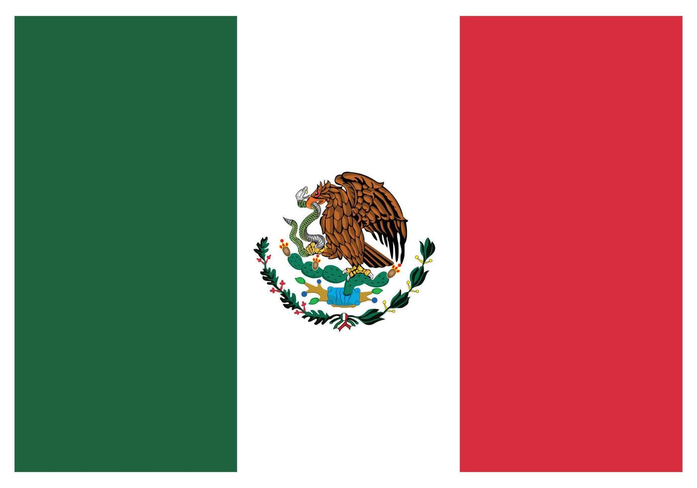 National flag of Mexico - Flat color icon. vector