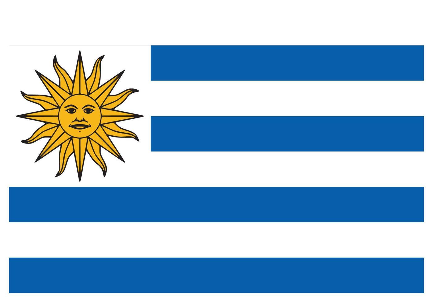 National flag of Uruguay - Flat color icon. vector