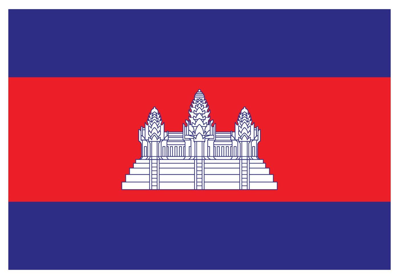 National flag of Cambodia - Flat color icon. vector