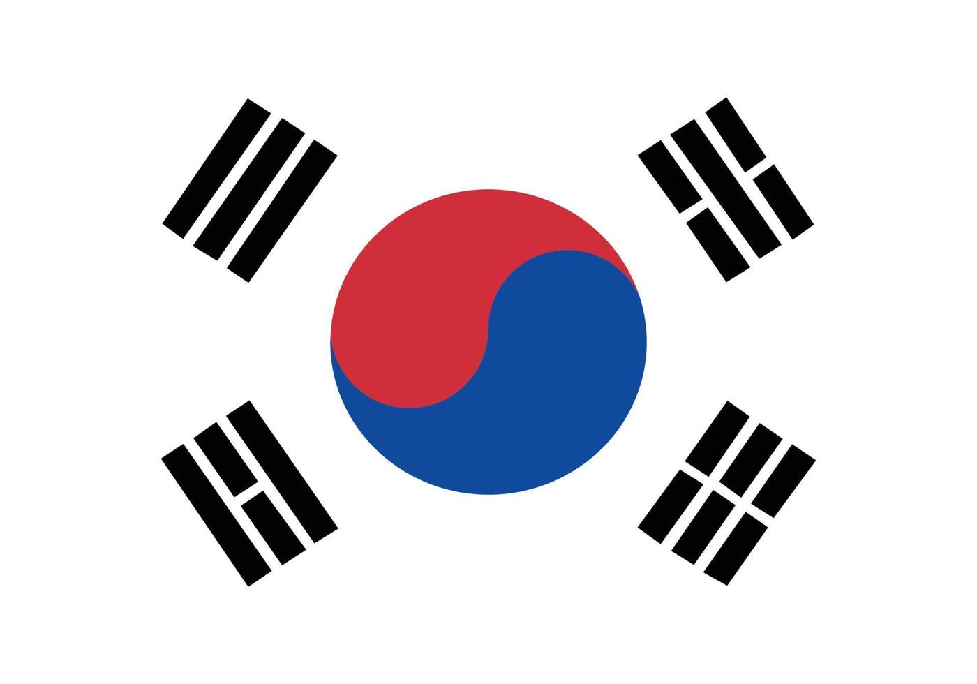 National flag of South Korea - Flat color icon. vector