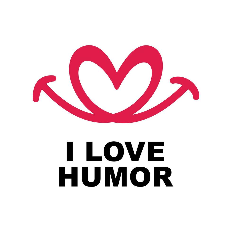 I Love Humor Logo Vector Template, Design element for logo, poster, card, banner, emblem, t shirt. Vector illustration