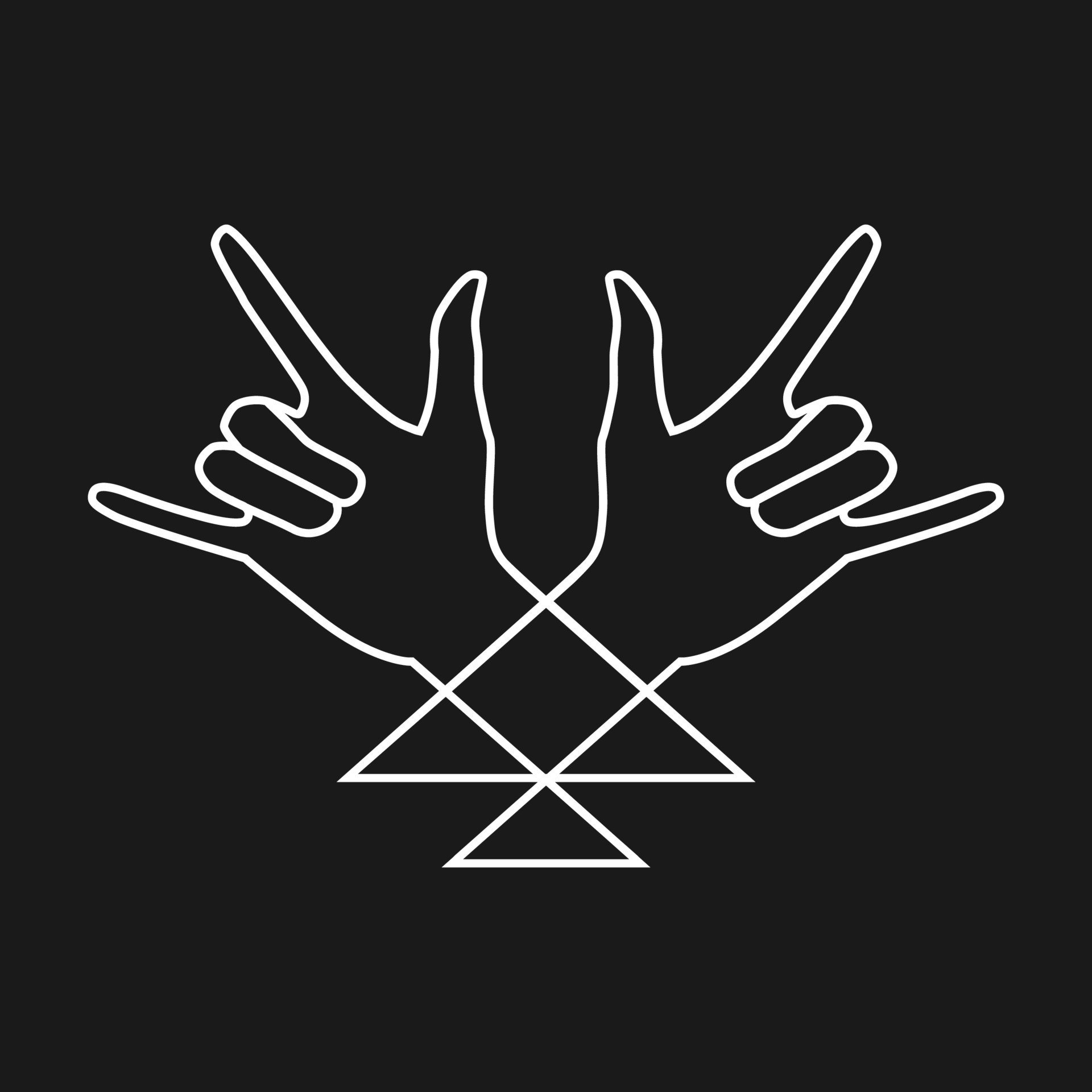 Rock n roll hand triangle sign line Vector logo, label, tattoo 16592552  Vector Art at Vecteezy