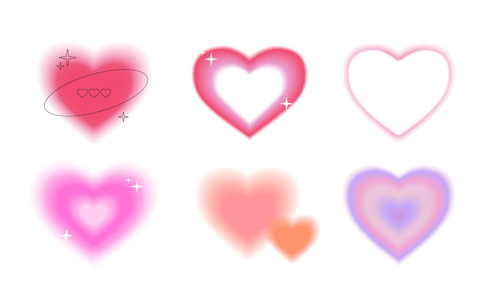 Hearts collection. Set of gradient hearts vector