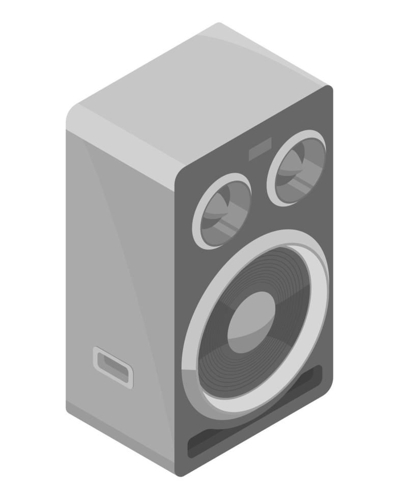 Stereo Speaker isometric  loudspeaker standing indoor isolated vector