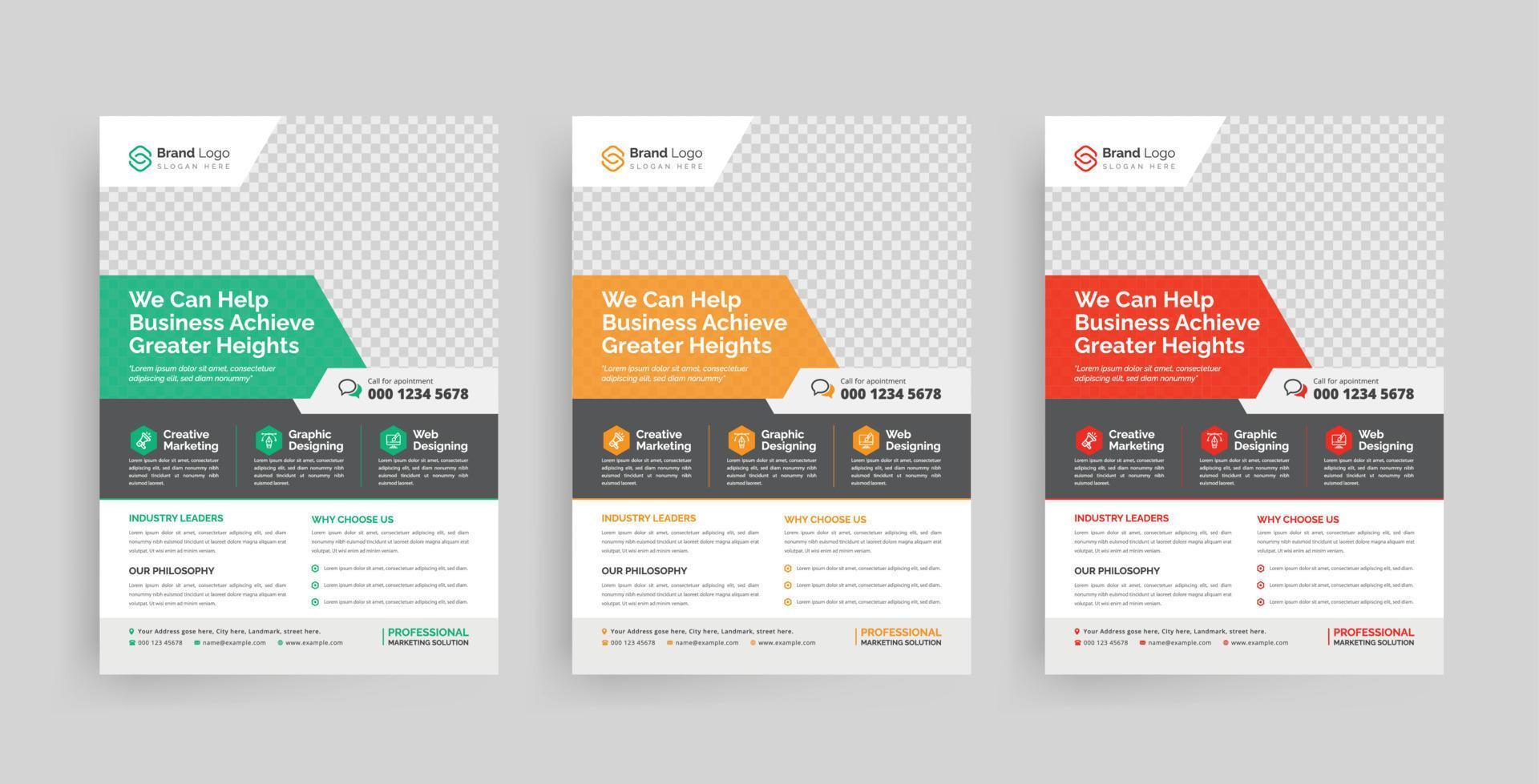 Modern corporate business flyer template and multipurpose brochure cover page design vector