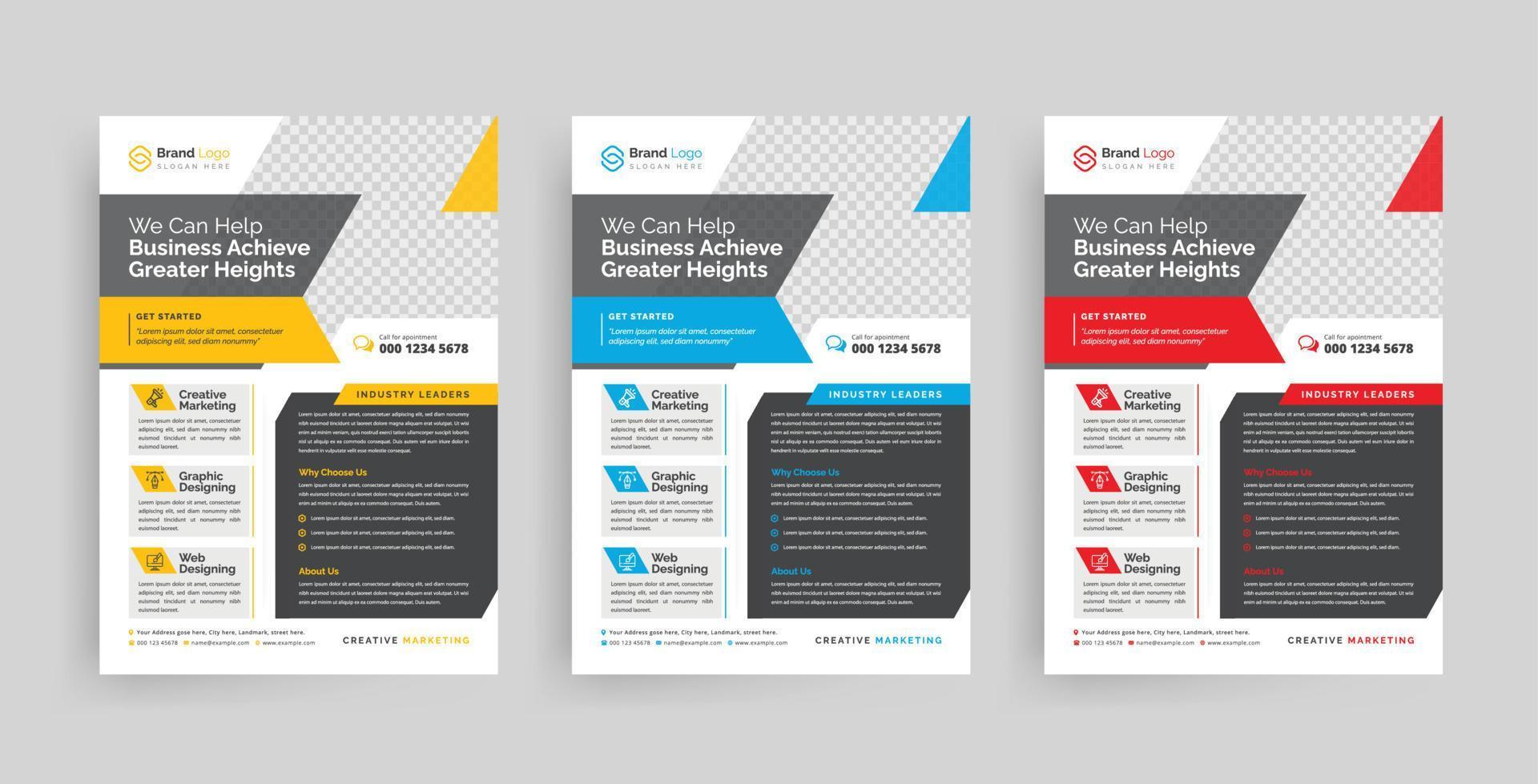 Modern corporate business flyer template and multipurpose brochure cover page design vector