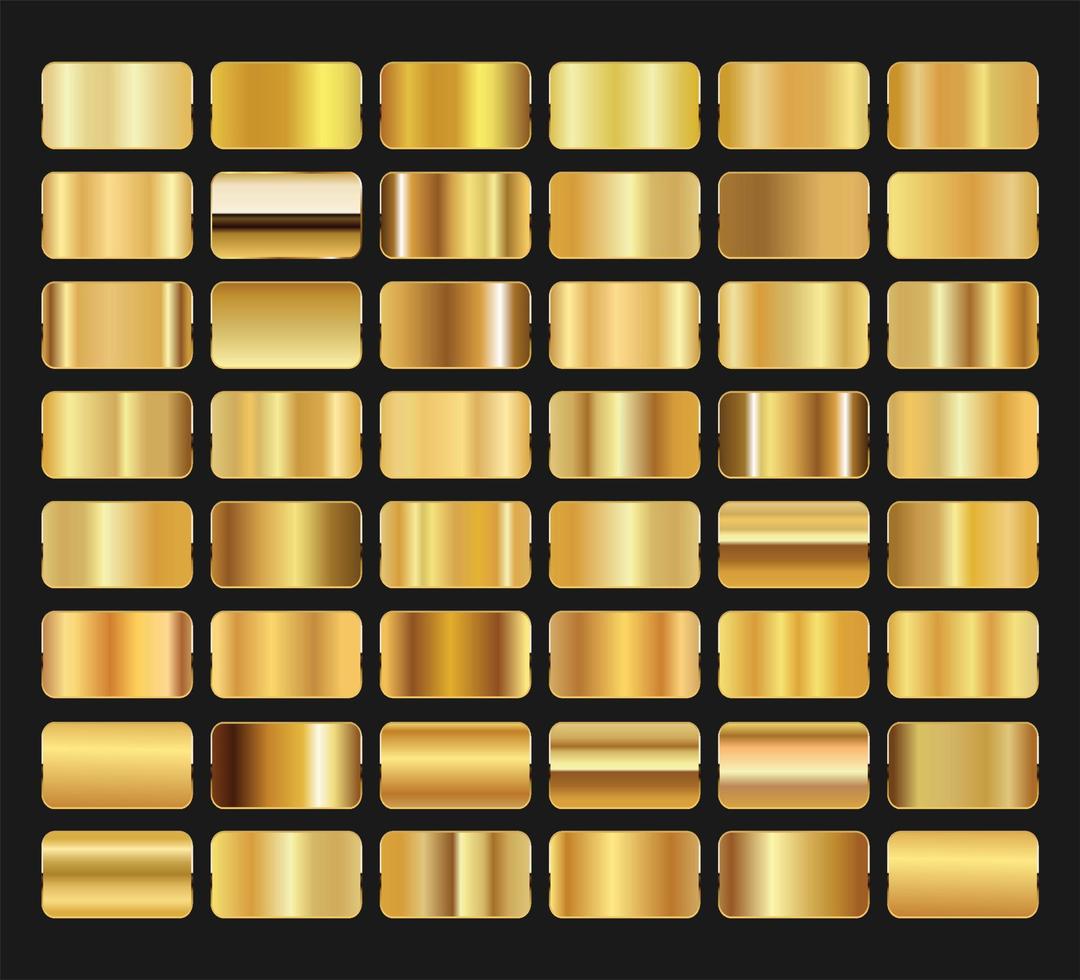 Mega collection of  metallic gold gradients vector