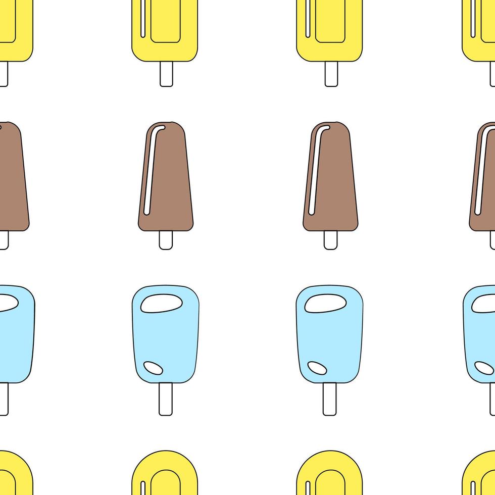Seamless pattern with ice cream. Vector illustration.