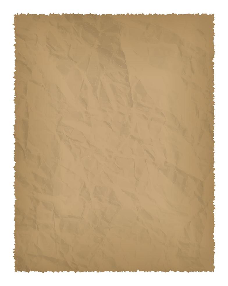 Old paper with burnt edges isolated on white background with place for your text. Vector illustration