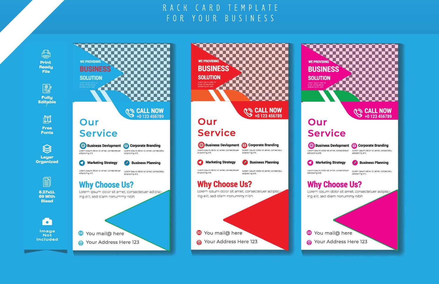 Rack card template or  dl flyer design,  corporate flyer template for your business. vector