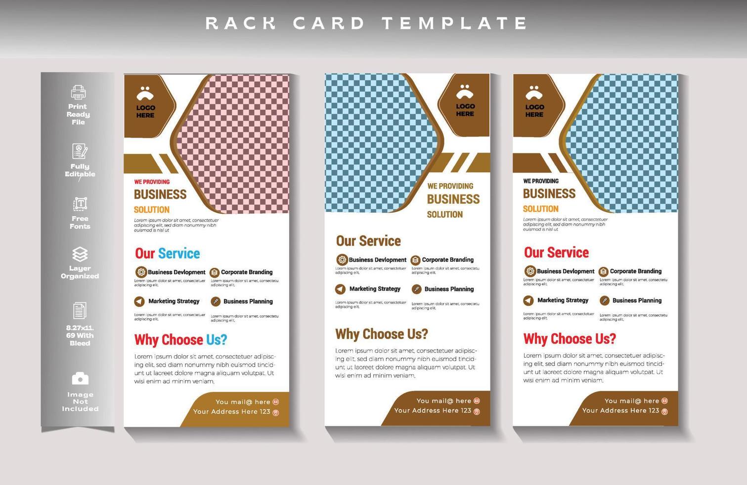 Rack card template or  dl flyer design,  corporate flyer template for your business. vector