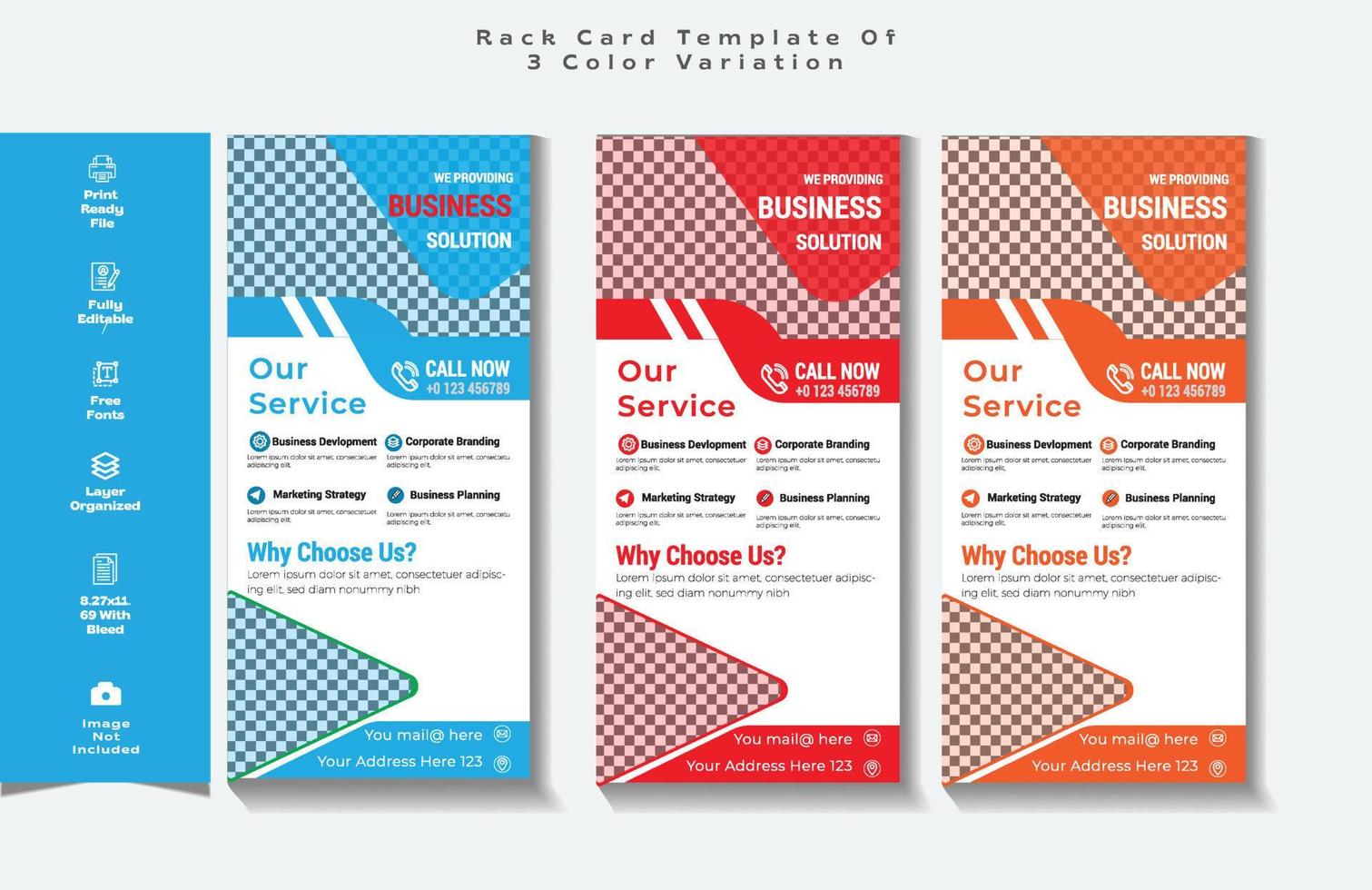 Rack card template or  dl flyer design,  corporate flyer template for your business. vector