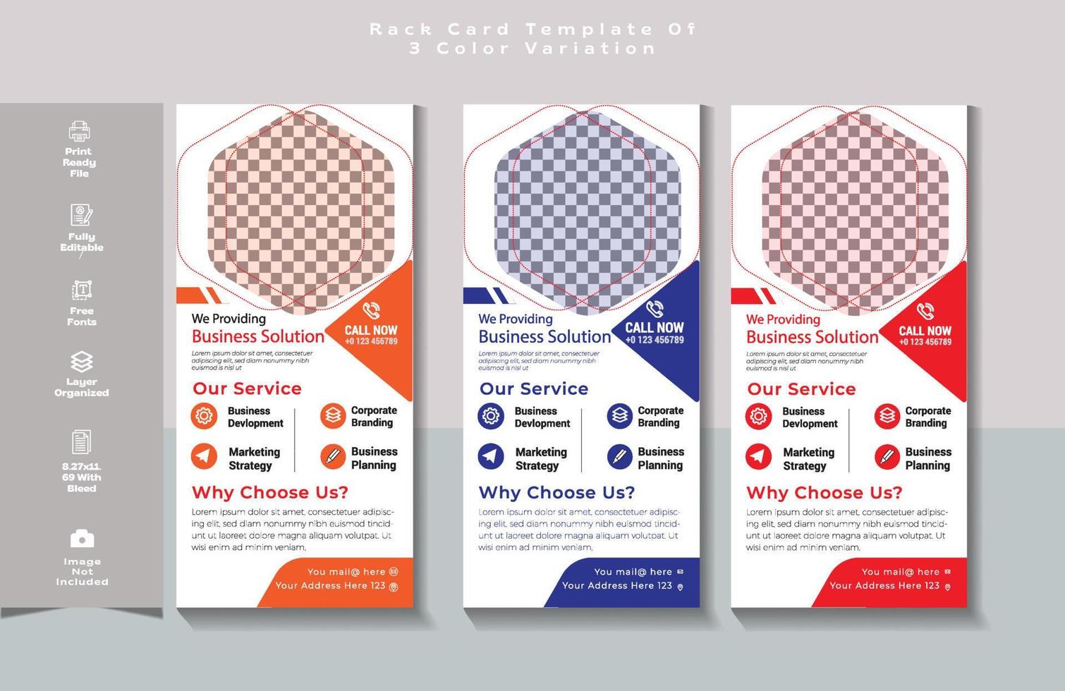 Rack card template or  dl flyer design,  corporate flyer template for your business. vector