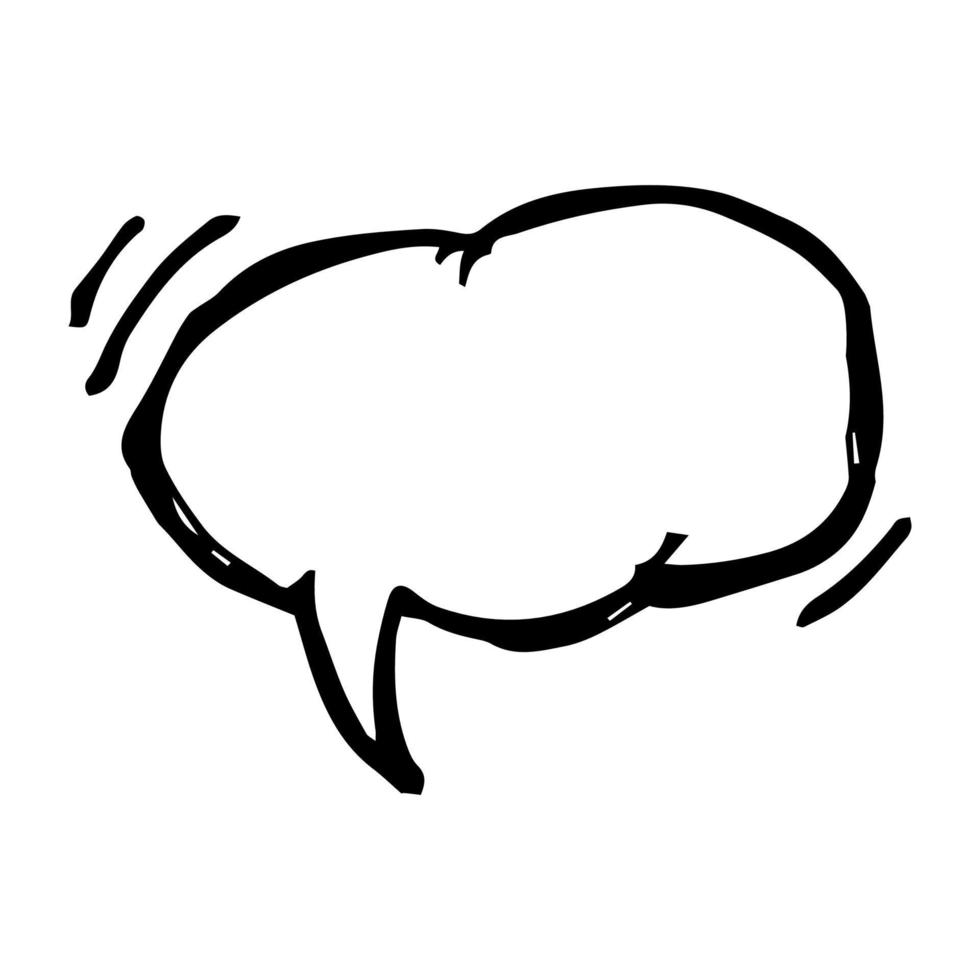 Sketch Speech Bubble. Hand drawn blank Speech Bubble. Dialog empty cloud on white background. Vector illustration.