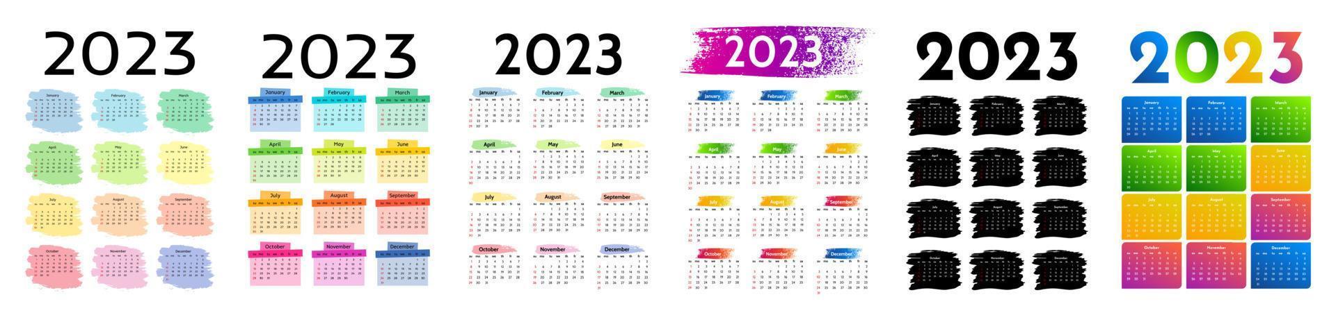 calendario para 2023 aislado en un fondo blanco vector