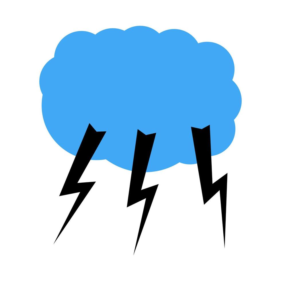 A cloud with a thunderstorm. Vector illustration.