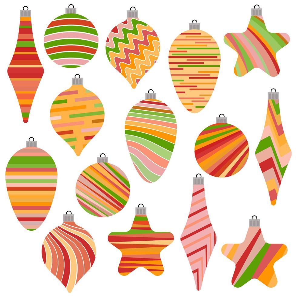 Set of Christmas Balls. Christmas Decorations on White Background. vector