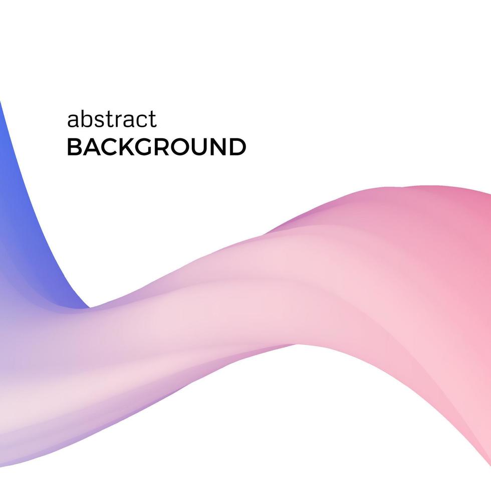 Color abstract composition of the pink watercolor waves. Vector abstract colorful background with bent dynamic form.