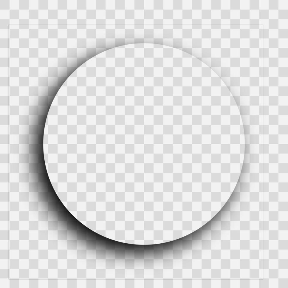 Dark transparent realistic shadow. Circle shadow isolated on transparent background. Vector illustration.