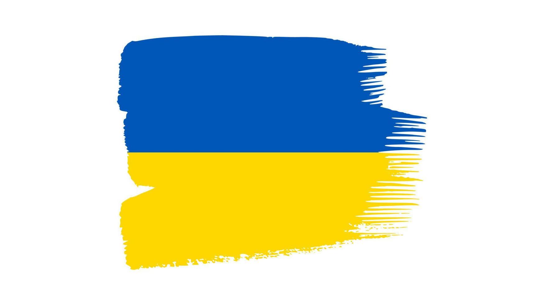 Ukrainian national flag in grunge style. Painted with a brush stroke flag of Ukraine. Vector illustration