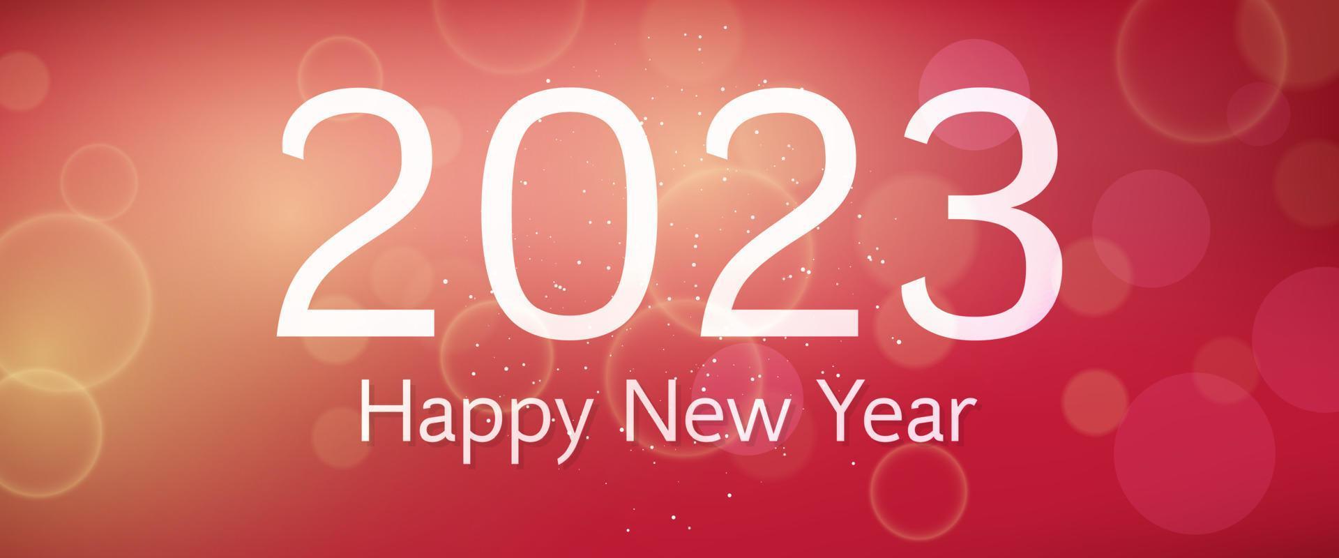Happy new year 2023 incription on blurred background vector