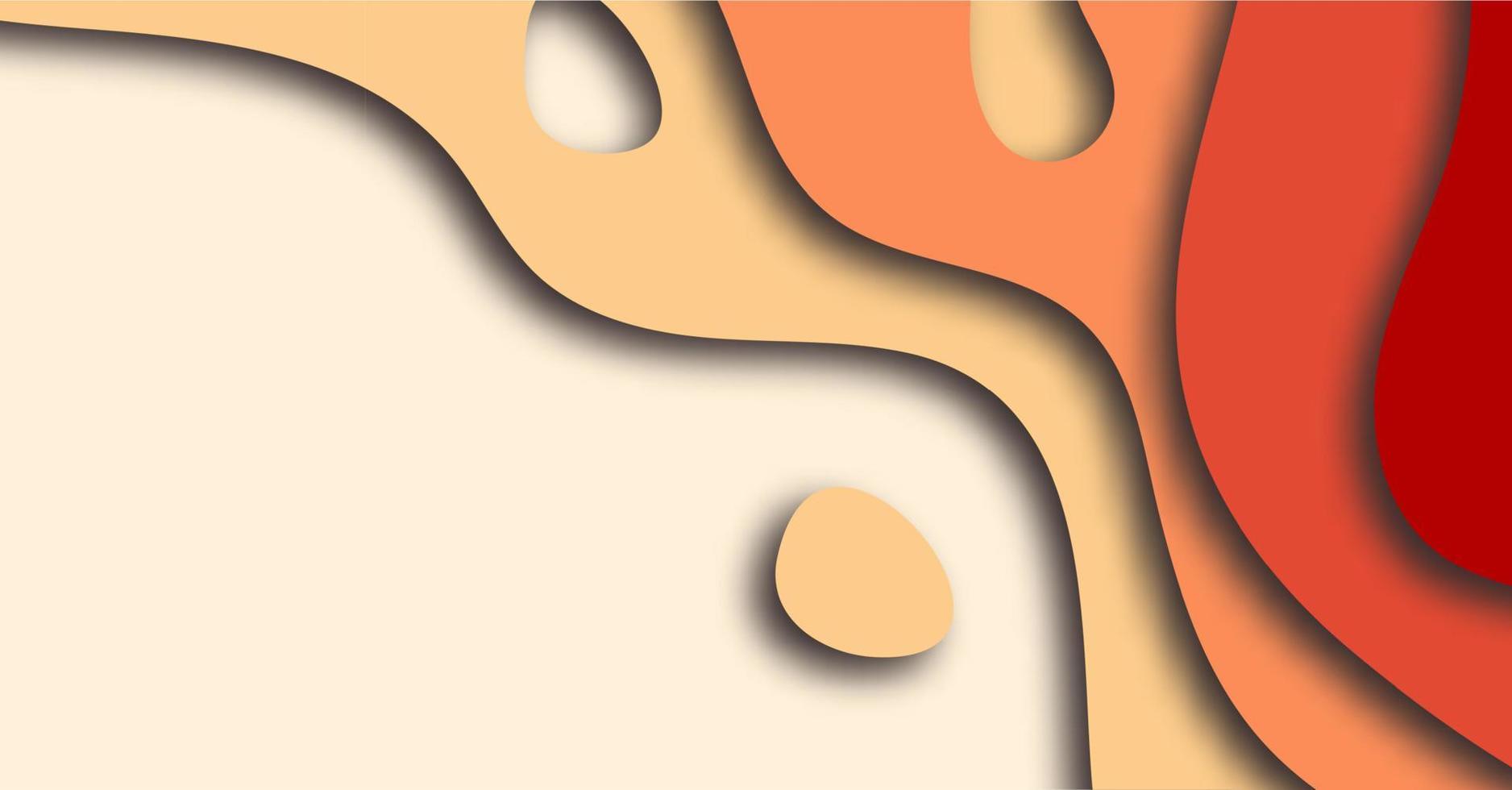 fondo abstracto con diseño de banner de formas de corte de papel naranja. ilustración vectorial vector