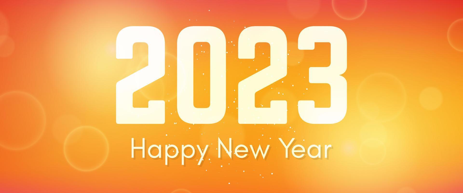 Happy new year 2023 incription on blurred background vector