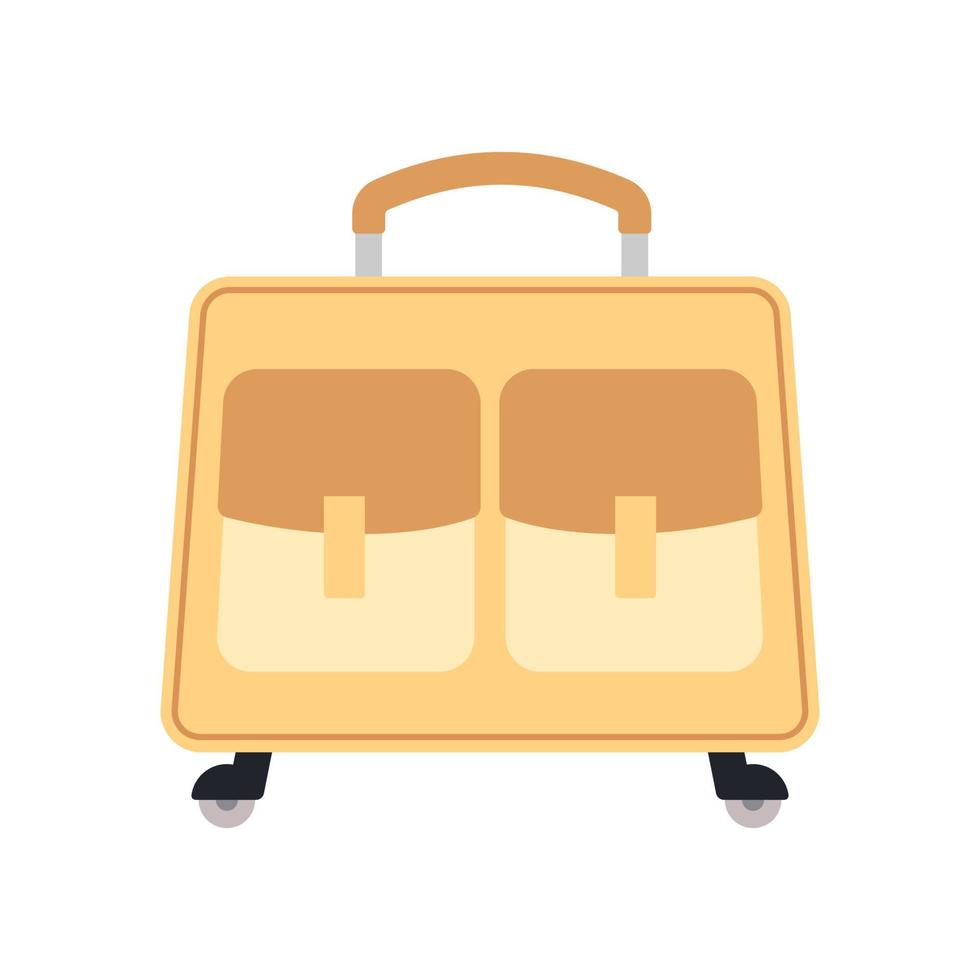 bolsa de viaje con ruedas amarillas con equipaje sobre fondo blanco. maleta para viaje de viaje en estilo plano. ilustración vectorial vector