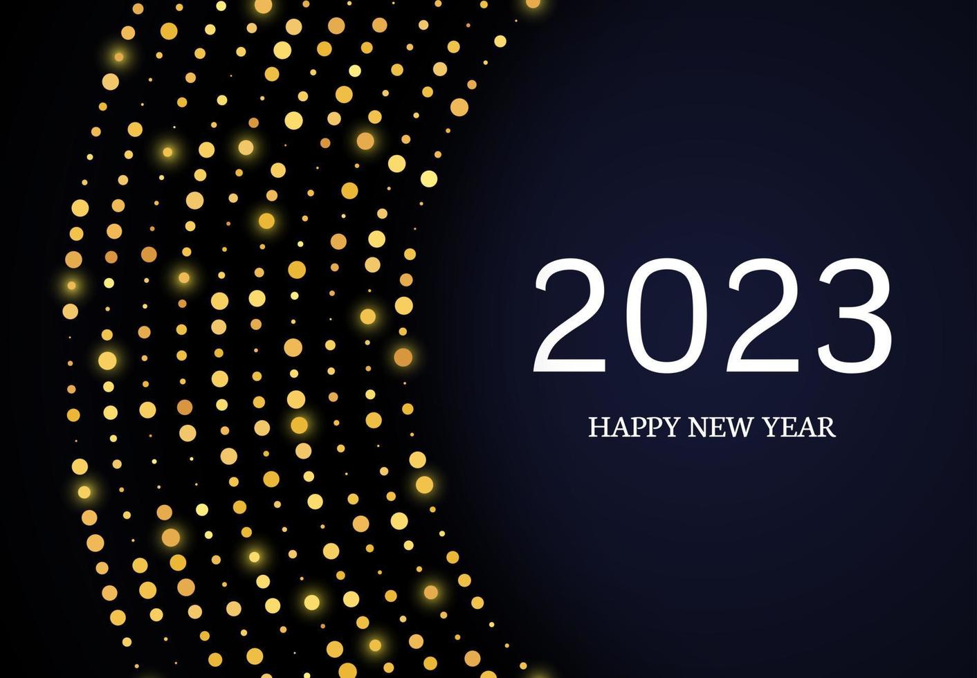 2023 Happy New Year of gold glitter pattern vector