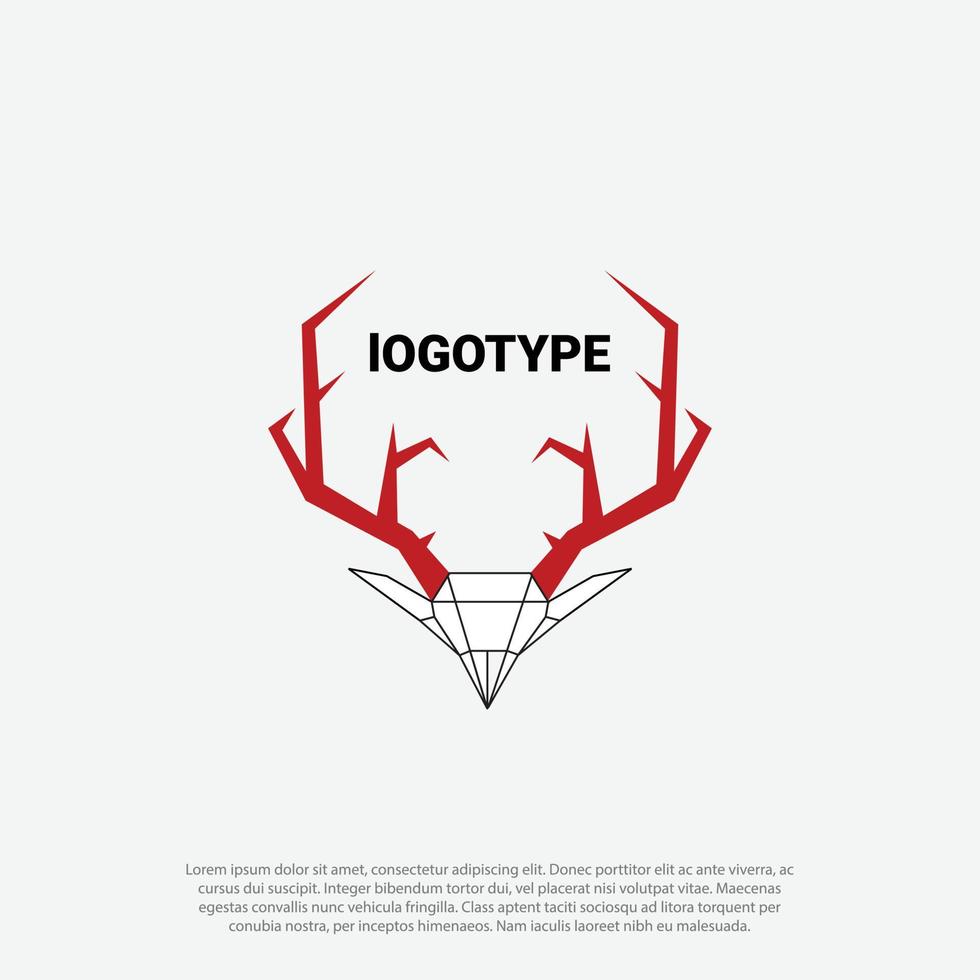 polygonal deer head logo design vector