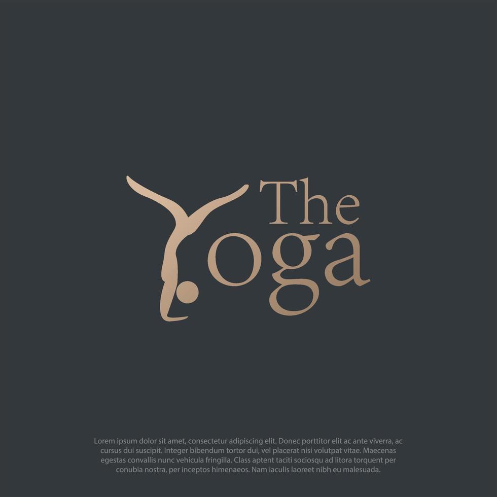 el logotipo del estudio de yoga. icono de línea de spa de salud de bienestar. símbolo de meditación. signo de equilibrio de armonía zen. vector de logotipo de diseño.