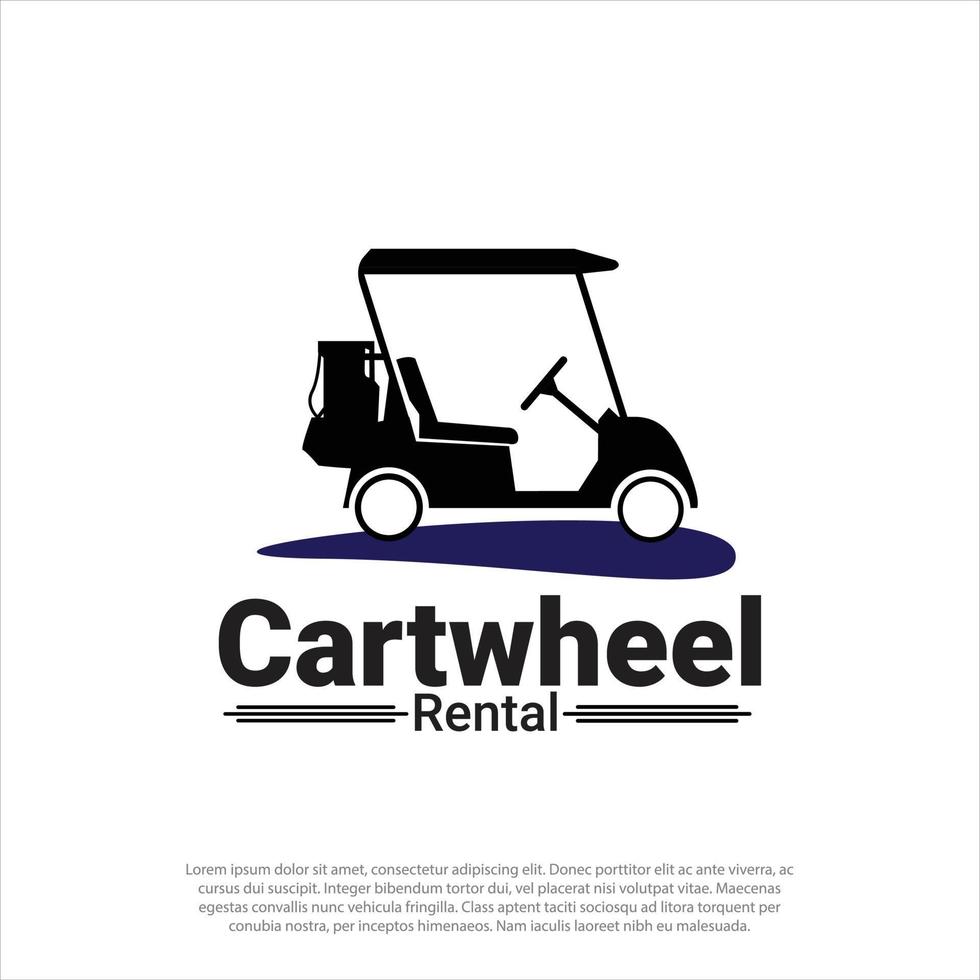 carro de golf moderno, carro de golf, carro de golf eléctrico, vector de diseño de logotipo de transporte de silueta de forma de transporte