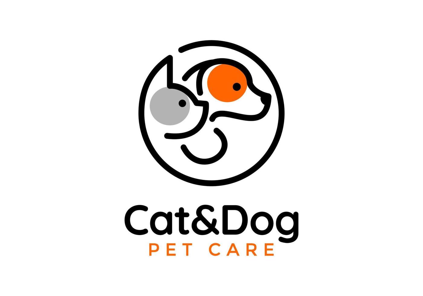 Cat and dog logo for the business symbol. vector