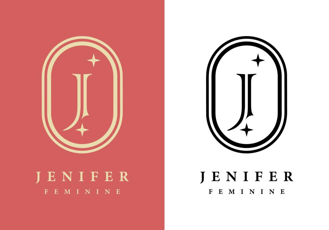 el logotipo de la letra j es perfecto para salones, spas y otros. vector