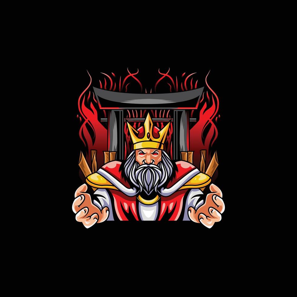 el rey del vector de arte romano se puede usar para una camiseta o un logotipo de esport de jugador.