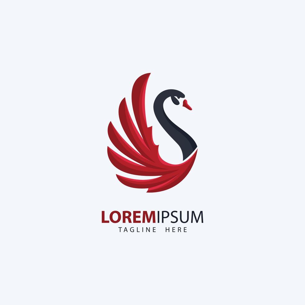 vector de logotipo de cisne, inspiración de plantilla de logotipo.