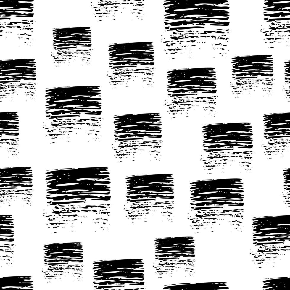 Seamless Pattern with hand drawn black scribble Smear. Abstract grunge texture. Vector illustration