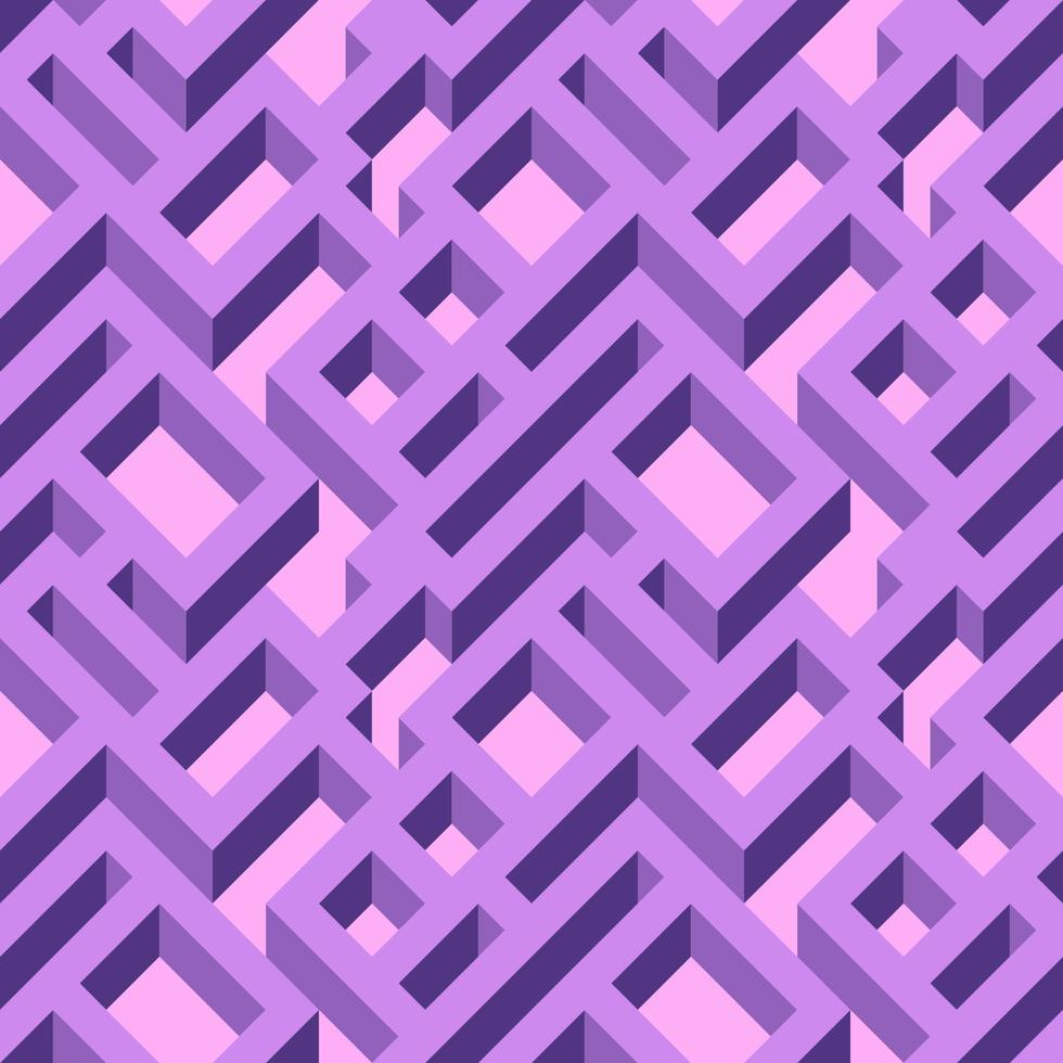 Isometric seamless maze pattern. Abstract endless ornament texture.Geometrical abstract background. vector