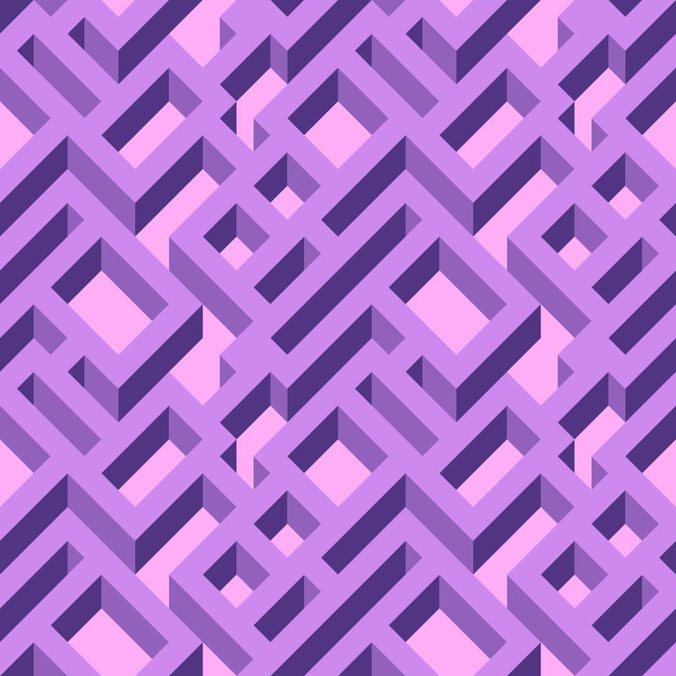 Isometric seamless maze pattern. Abstract endless ornament texture.Geometrical abstract background. vector