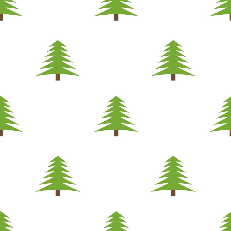 Seamless pattern with spruces on white background. Vector illustration