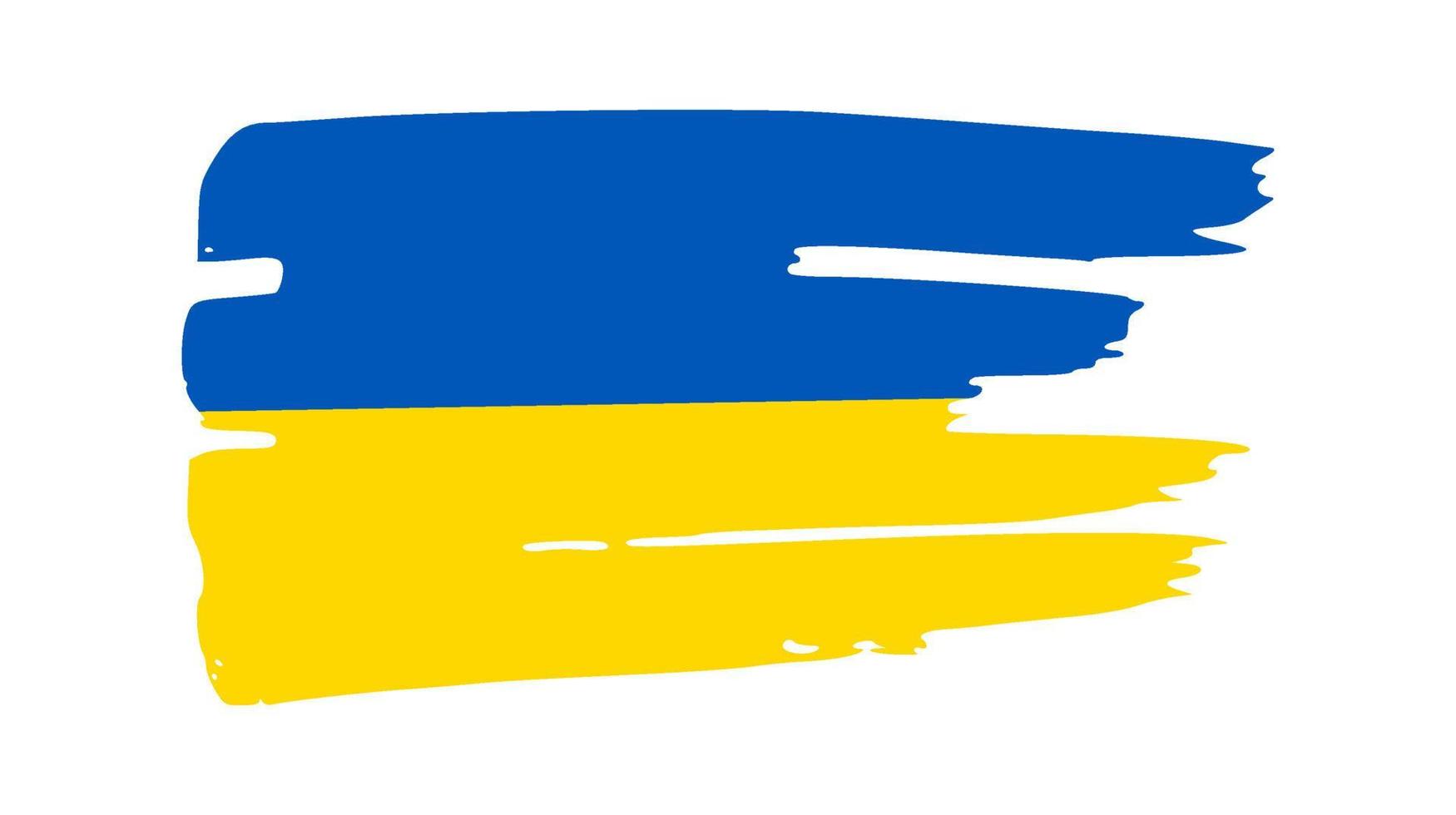 Ukrainian national flag in grunge style vector