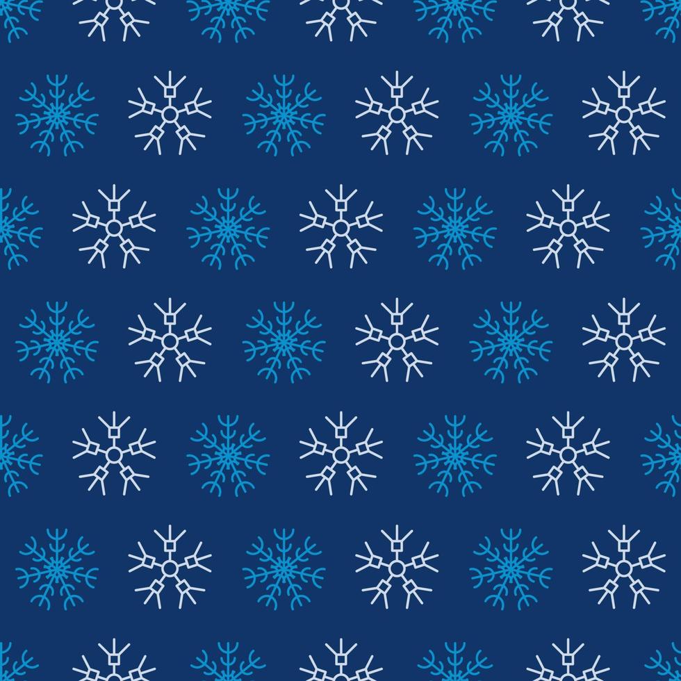 Snowflakes seamless background. Christmas and New Year decoration elements. Vector illustration.