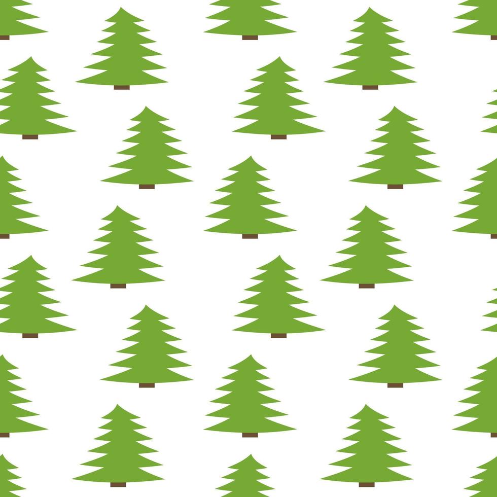Seamless pattern with spruces on white background. Vector illustration