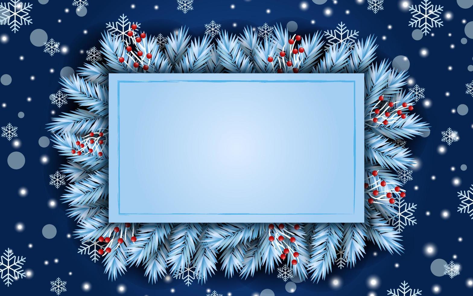 Winter Background with Frame vector