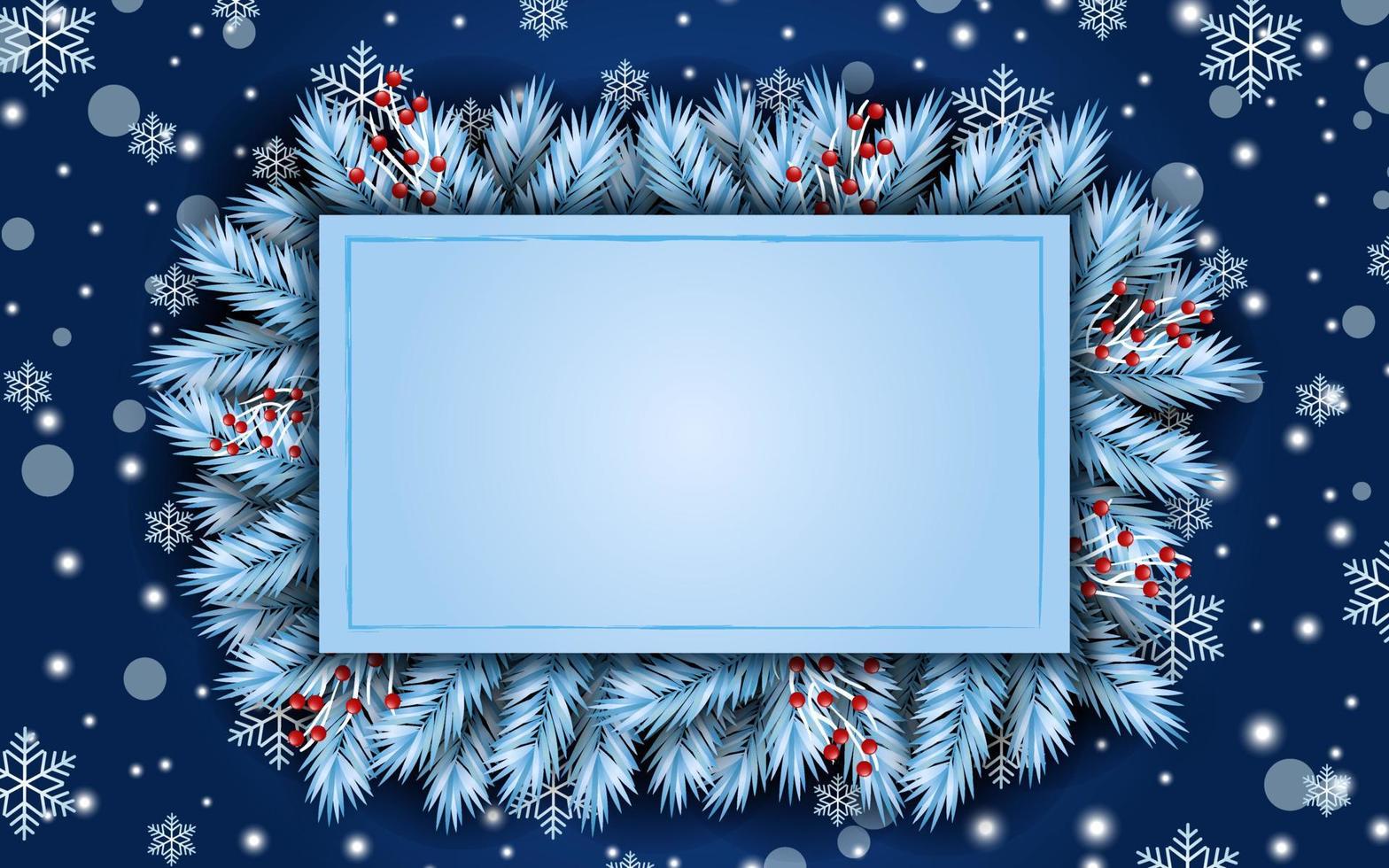 Winter Background with Frame vector