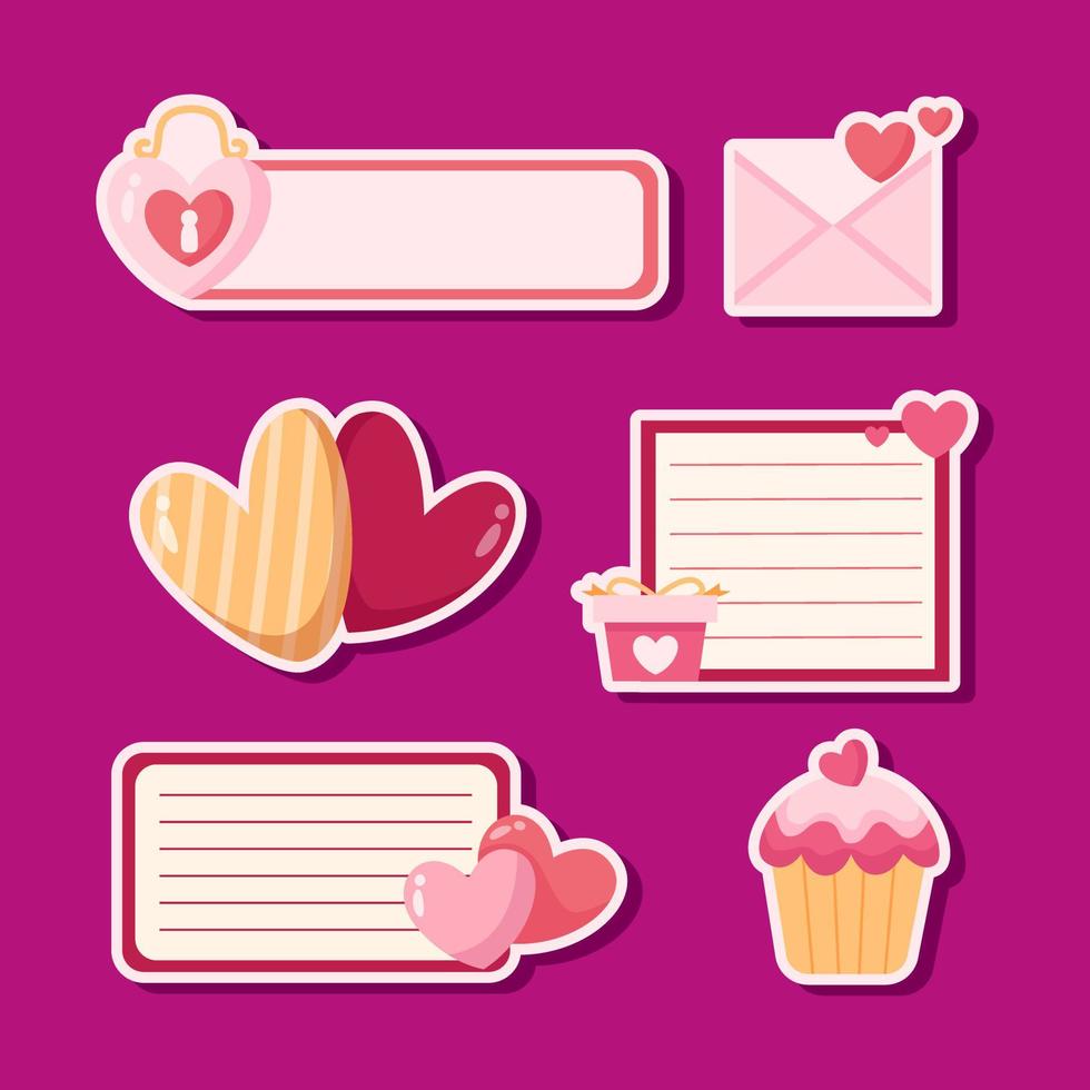 Valentine's Day Journal Sticker vector