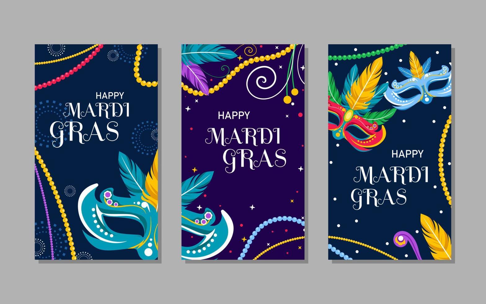 Mardi gras social media post vector