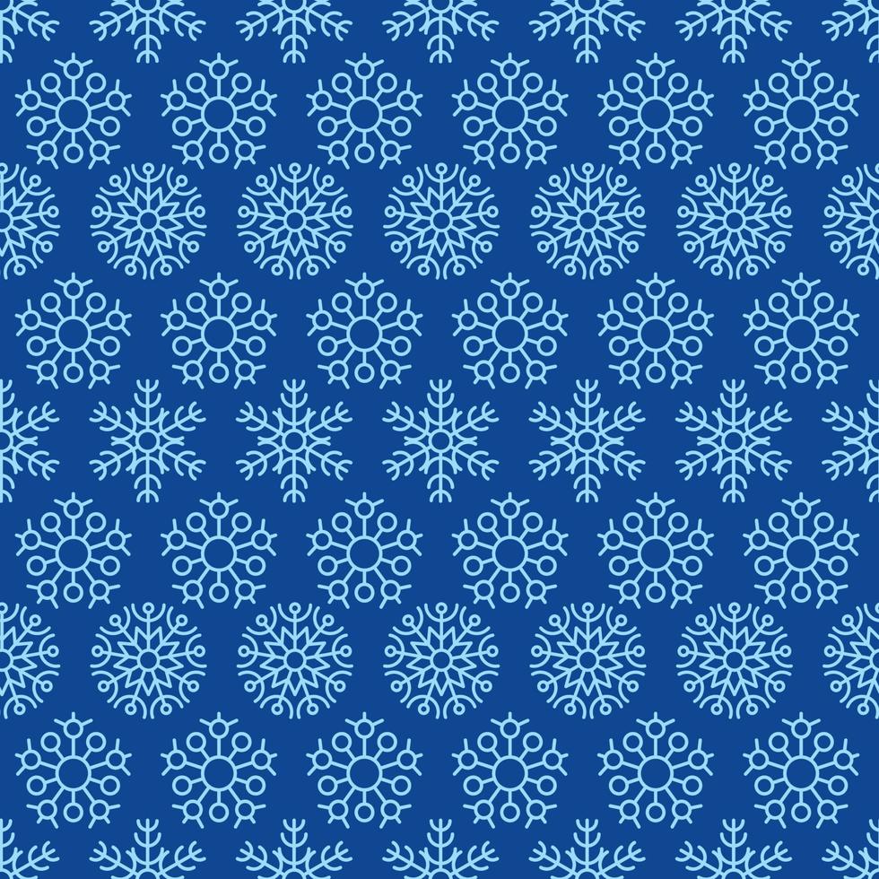 Snowflakes seamless background. Christmas and New Year decoration elements. Vector illustration.
