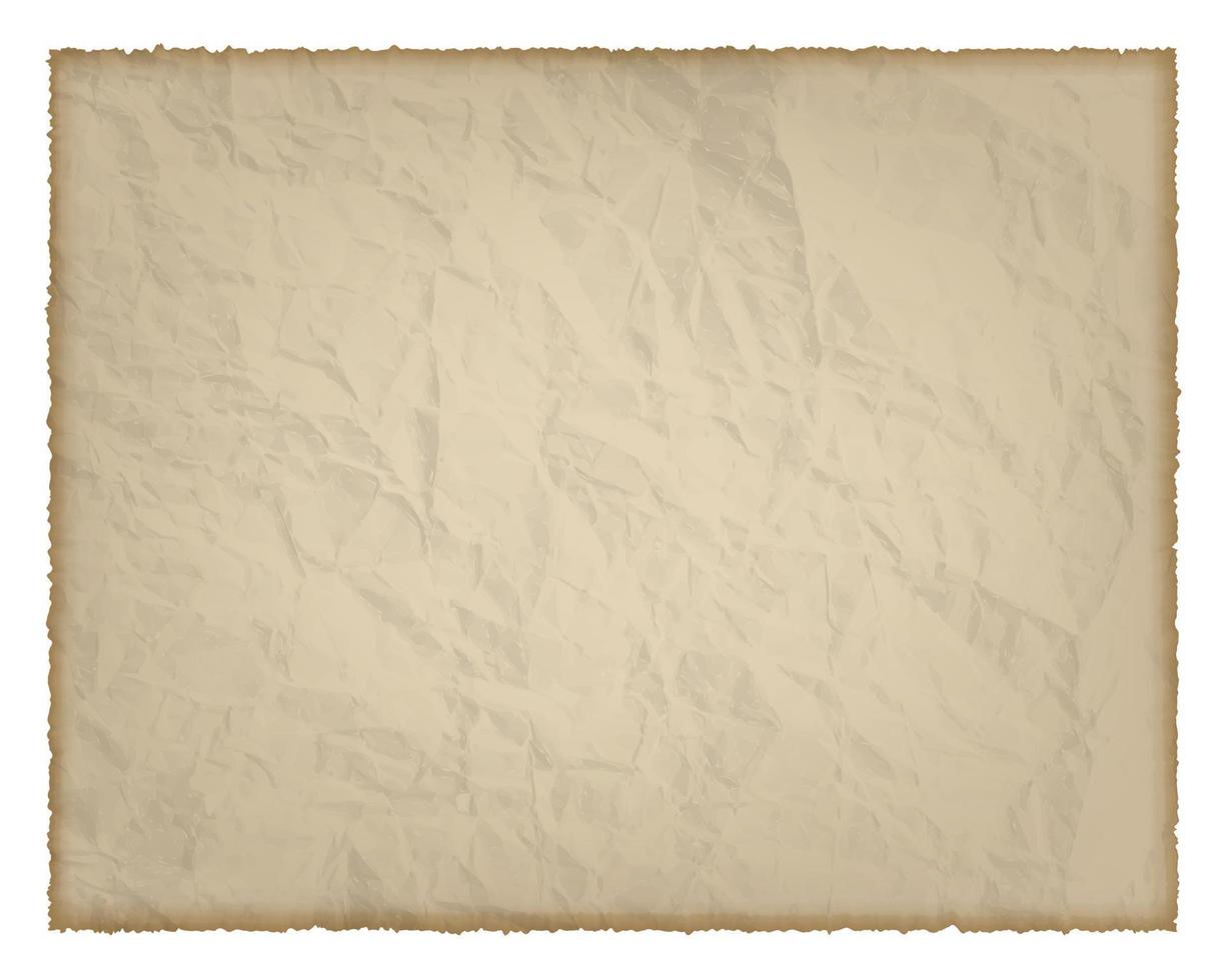 Old paper with burnt edges isolated on white background with place for your text. Vector illustration